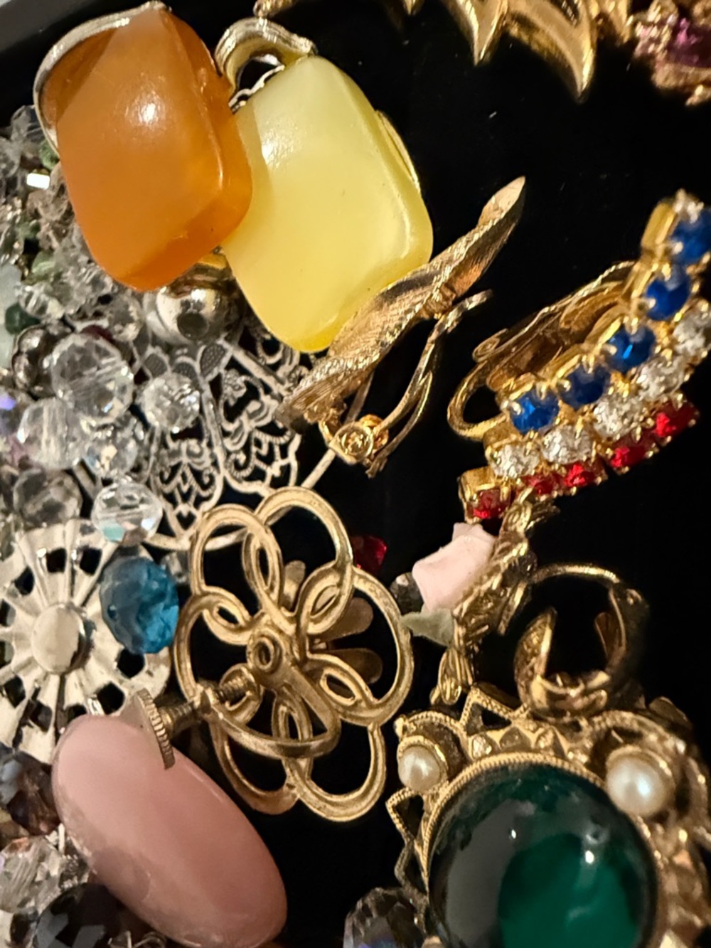 Stunning vintage craft lot art wear repair harvest design jewelry parts wowza - Picture 11 of 17